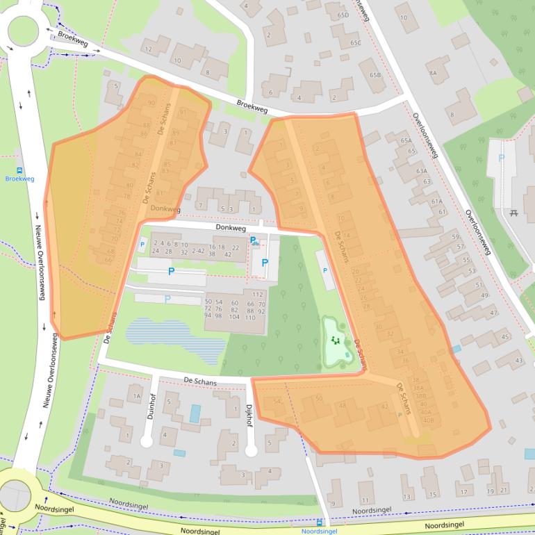 Kaart van postcodegebied 5804XV.