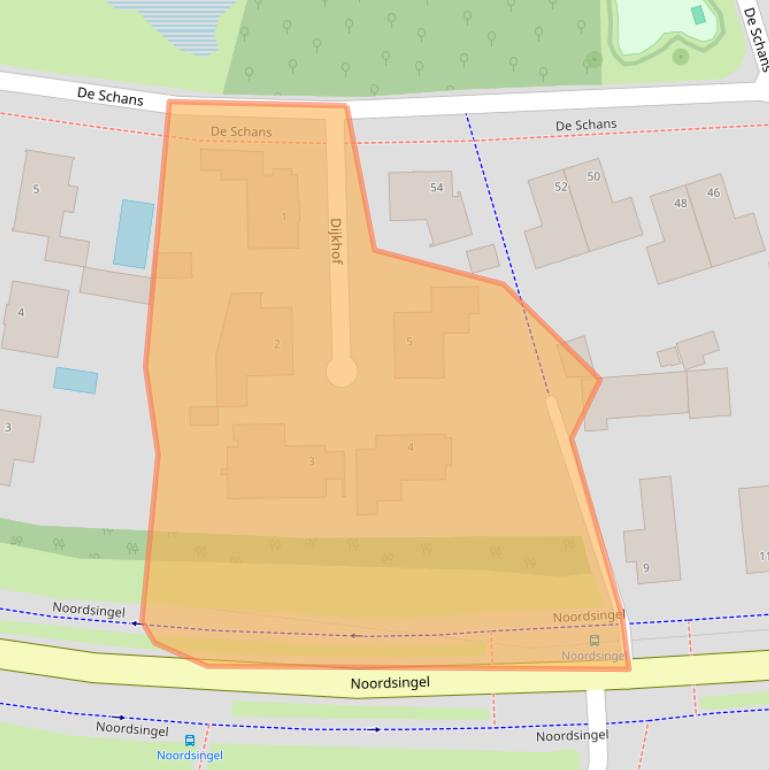 Kaart van postcodegebied 5804XZ.