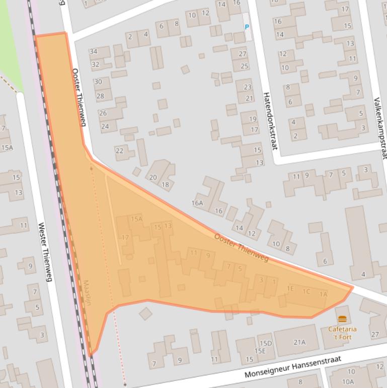 Kaart van postcodegebied 5807AE.