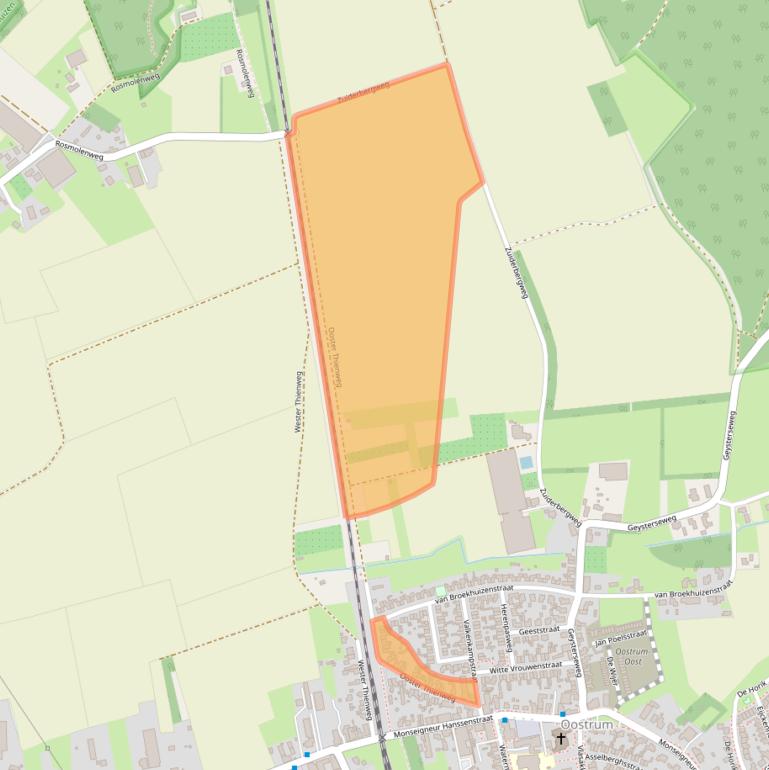 Kaart van postcodegebied 5807AG.