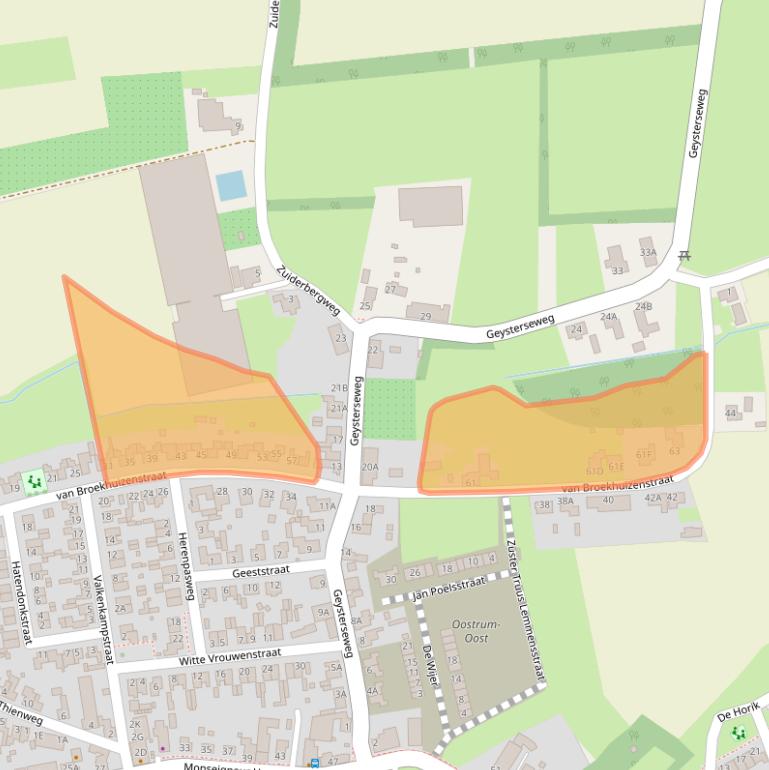 Kaart van postcodegebied 5807AK.