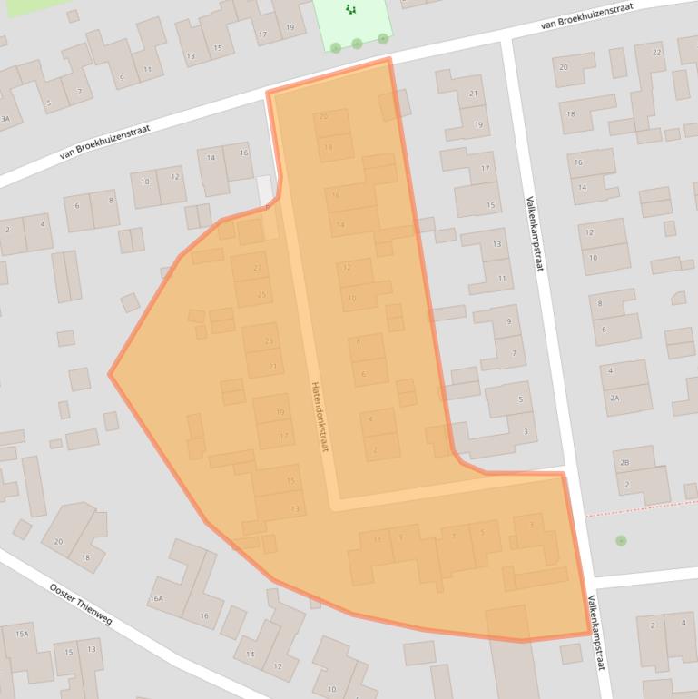 Kaart van postcodegebied 5807AM.