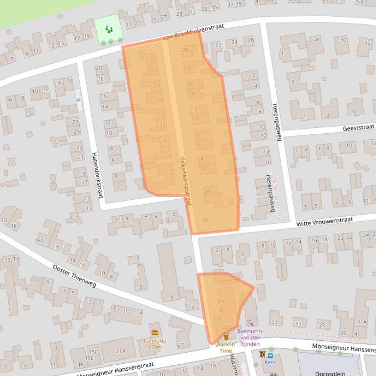 Kaart van postcodegebied 5807AN.