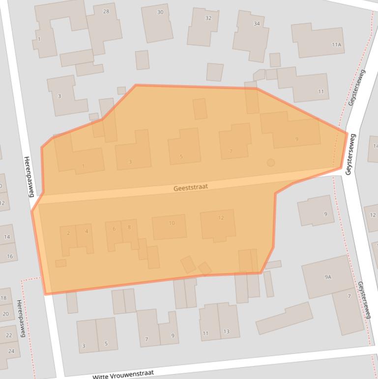Kaart van postcodegebied 5807AR.