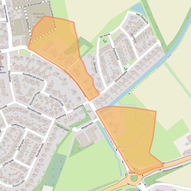 Kaart van postcodegebied 5807BB.