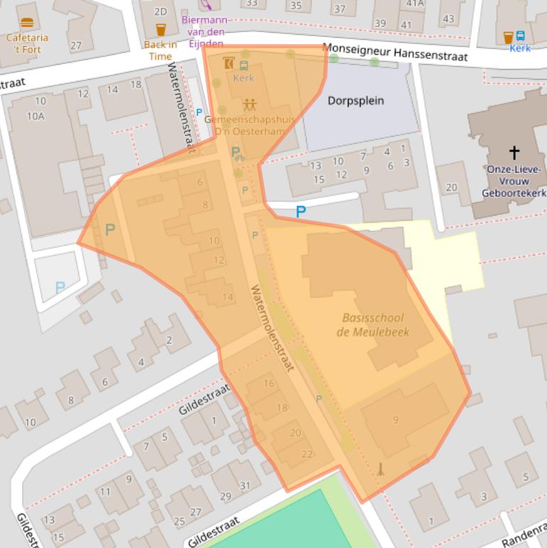 Kaart van postcodegebied 5807BJ.