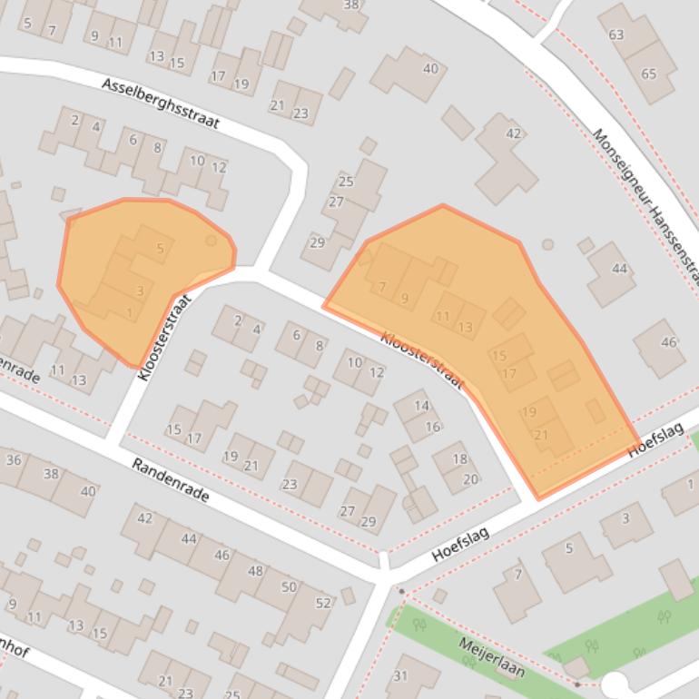 Kaart van postcodegebied 5807BN.