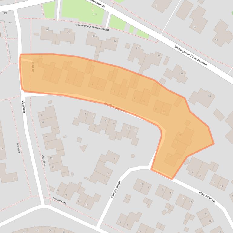 Kaart van postcodegebied 5807BS.