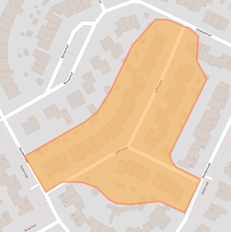 Kaart van postcodegebied 5807BZ.