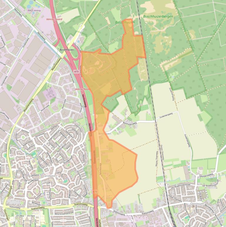 Kaart van postcodegebied 5807EE.