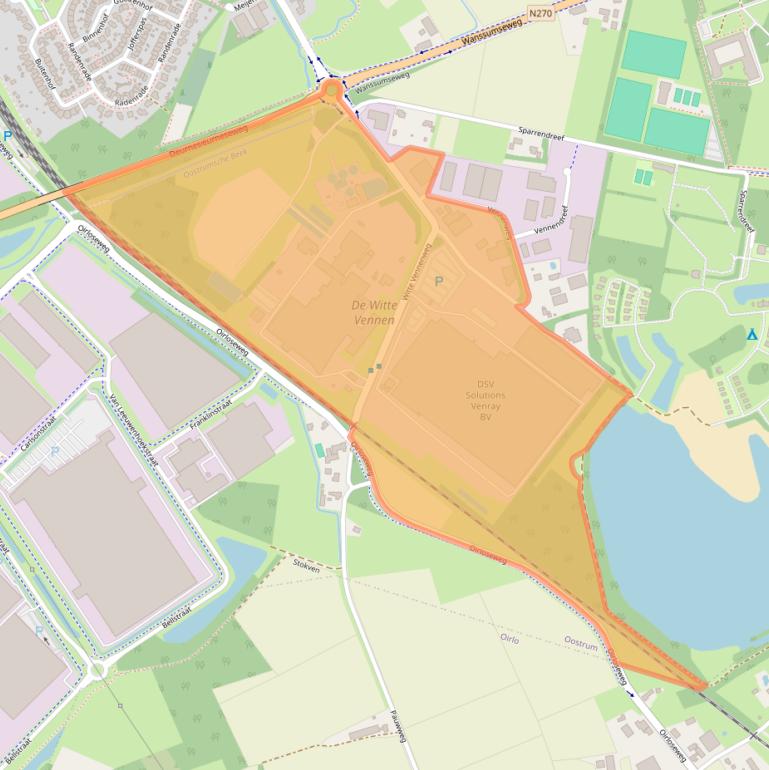 Kaart van postcodegebied 5807EJ.