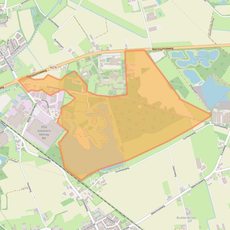 Kaart van postcodegebied 5807EK.