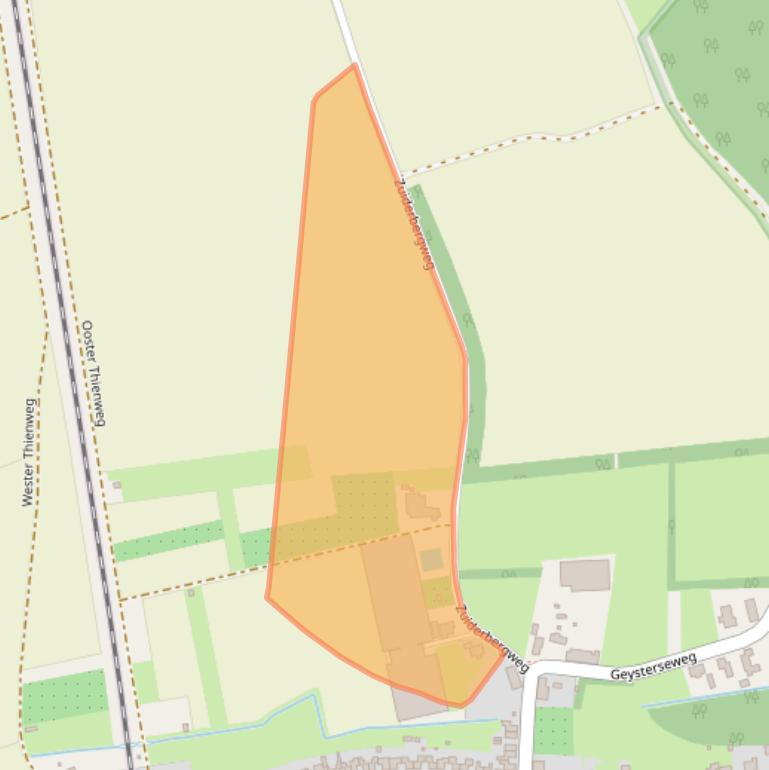 Kaart van postcodegebied 5807EL.