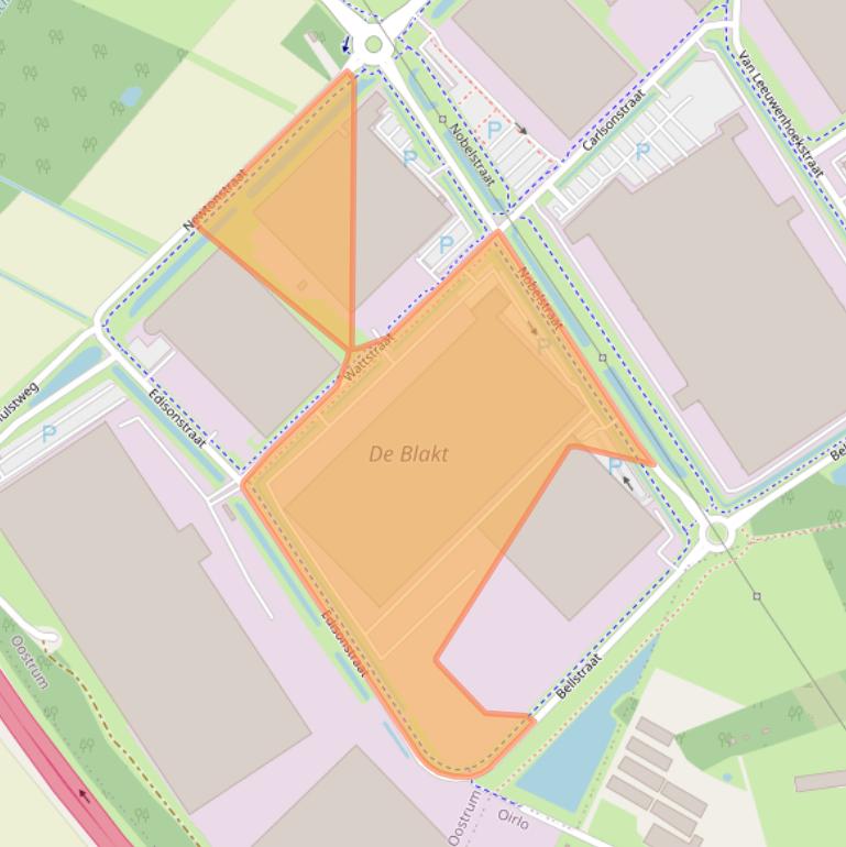 Kaart van postcodegebied 5807GB.