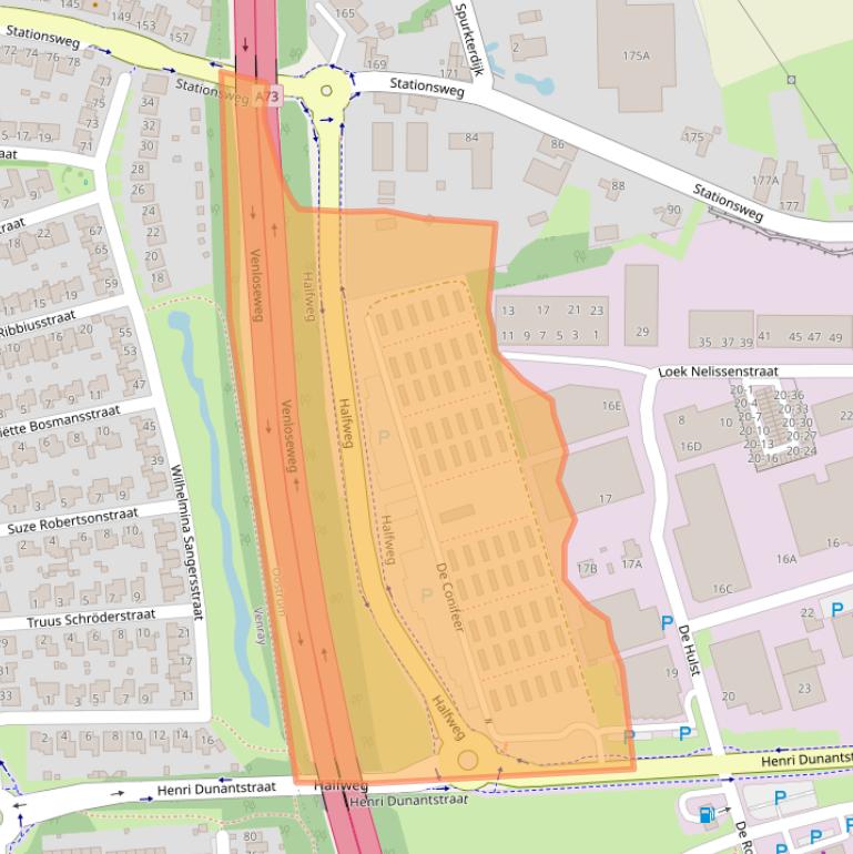 Kaart van postcodegebied 5807GV.