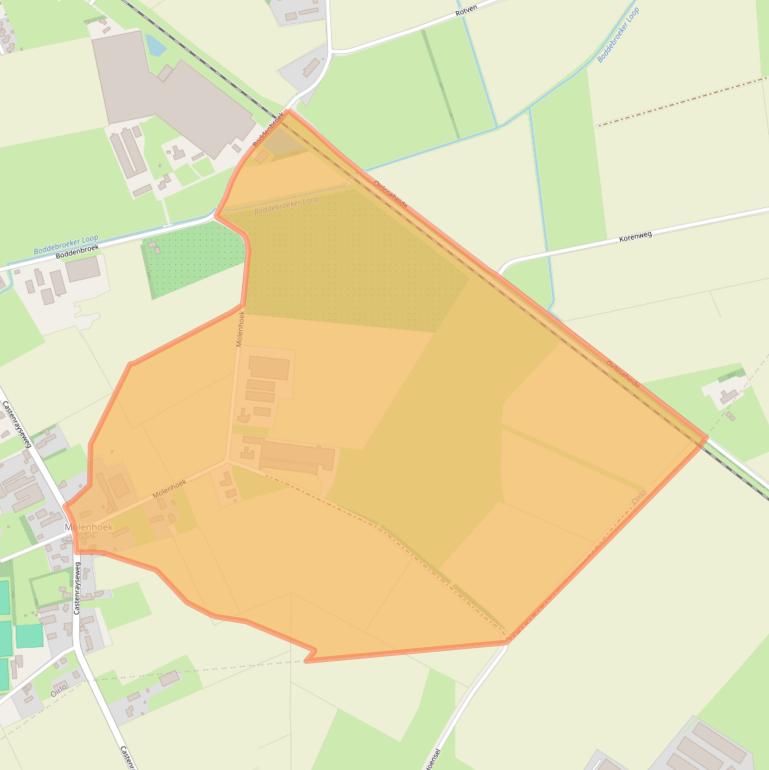 Kaart van postcodegebied 5808AJ.