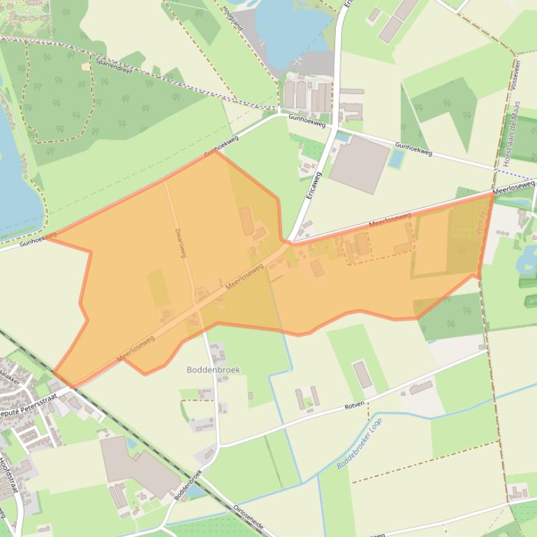 Kaart van postcodegebied 5808AM.