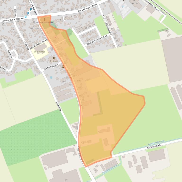 Kaart van postcodegebied 5808AS.