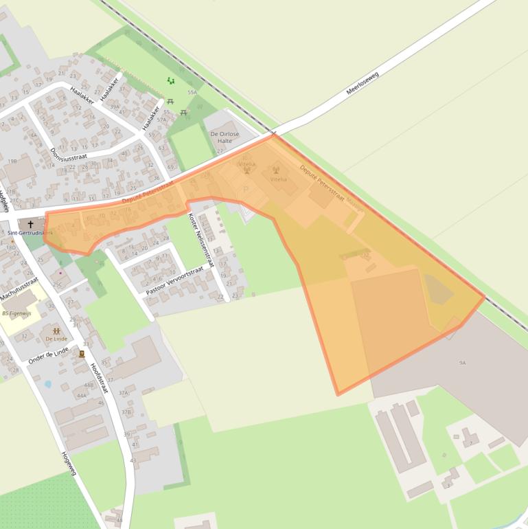 Kaart van postcodegebied 5808BC.