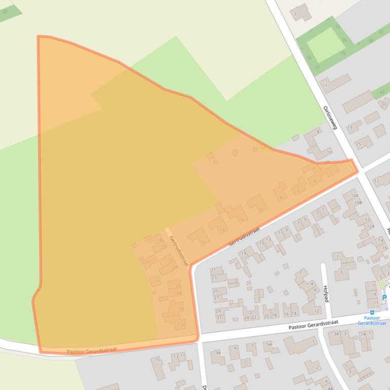 Kaart van postcodegebied 5808BJ.