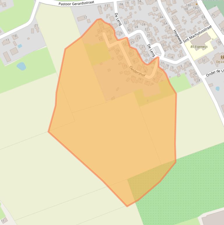Kaart van postcodegebied 5808BT.