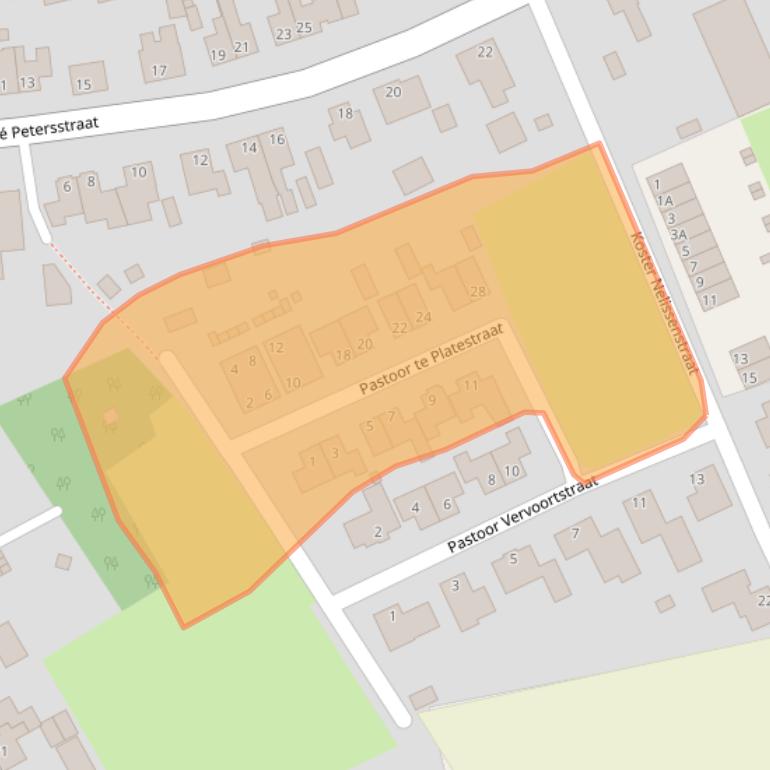 Kaart van postcodegebied 5808CD.