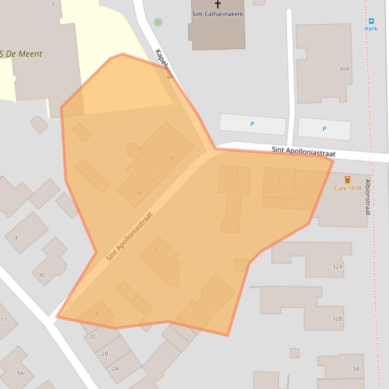 Kaart van postcodegebied 5809AK.
