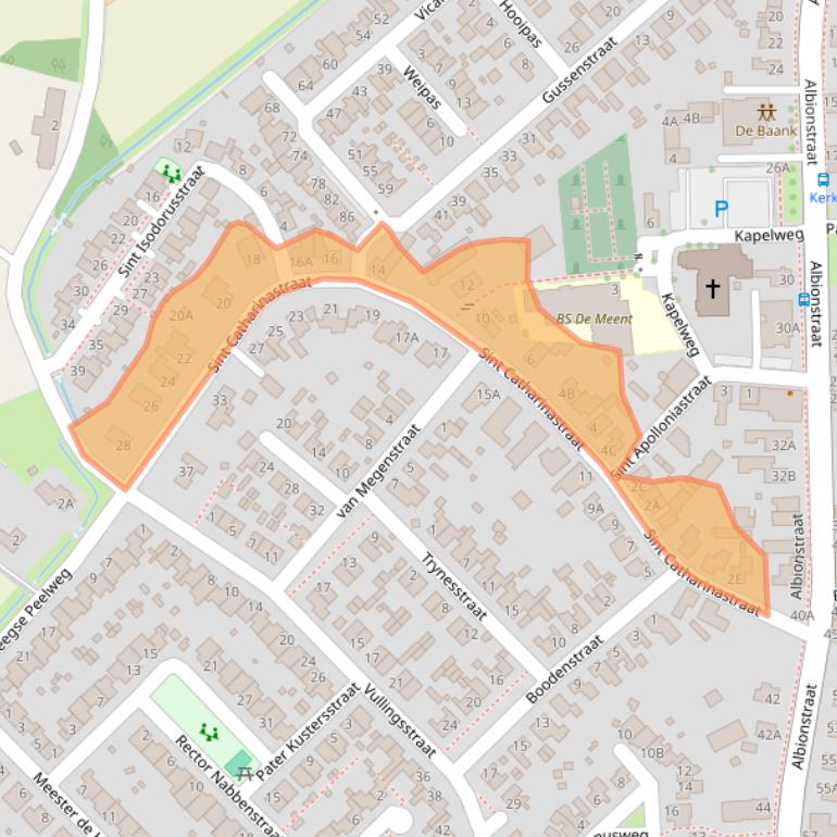 Kaart van postcodegebied 5809AM.