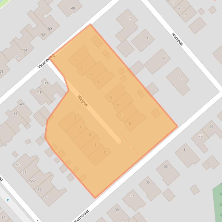 Kaart van postcodegebied 5809BS.