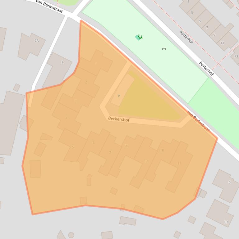 Kaart van postcodegebied 5809BV.