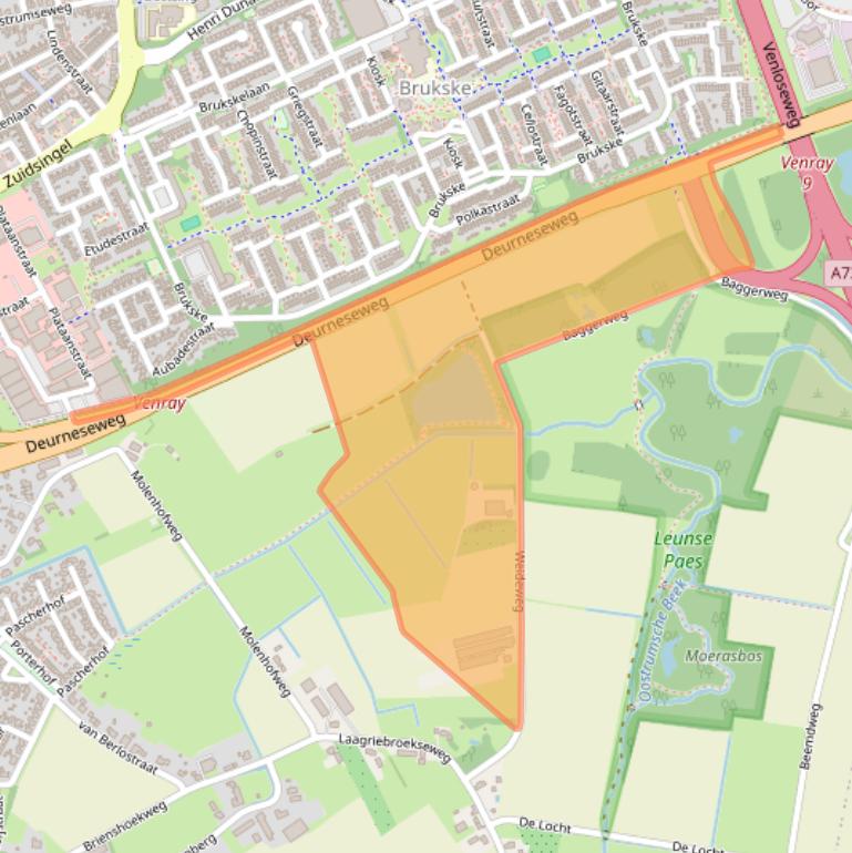 Kaart van postcodegebied 5809DZ.