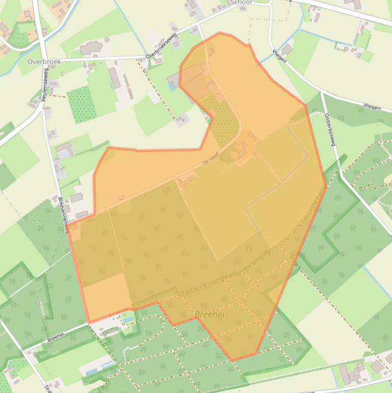 Kaart van postcodegebied 5809EM.