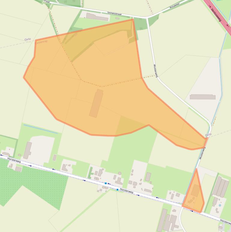 Kaart van postcodegebied 5811AD.