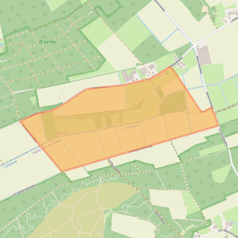 Kaart van postcodegebied 5811AK.