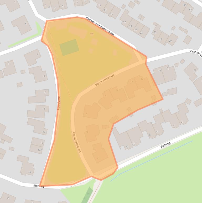 Kaart van postcodegebied 5811BK.