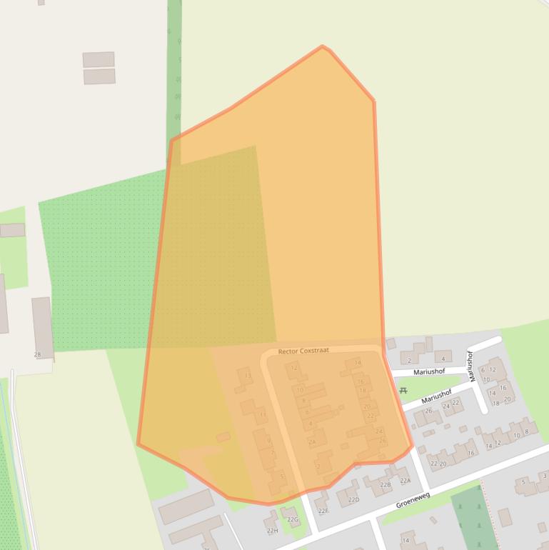 Kaart van postcodegebied 5812AW.