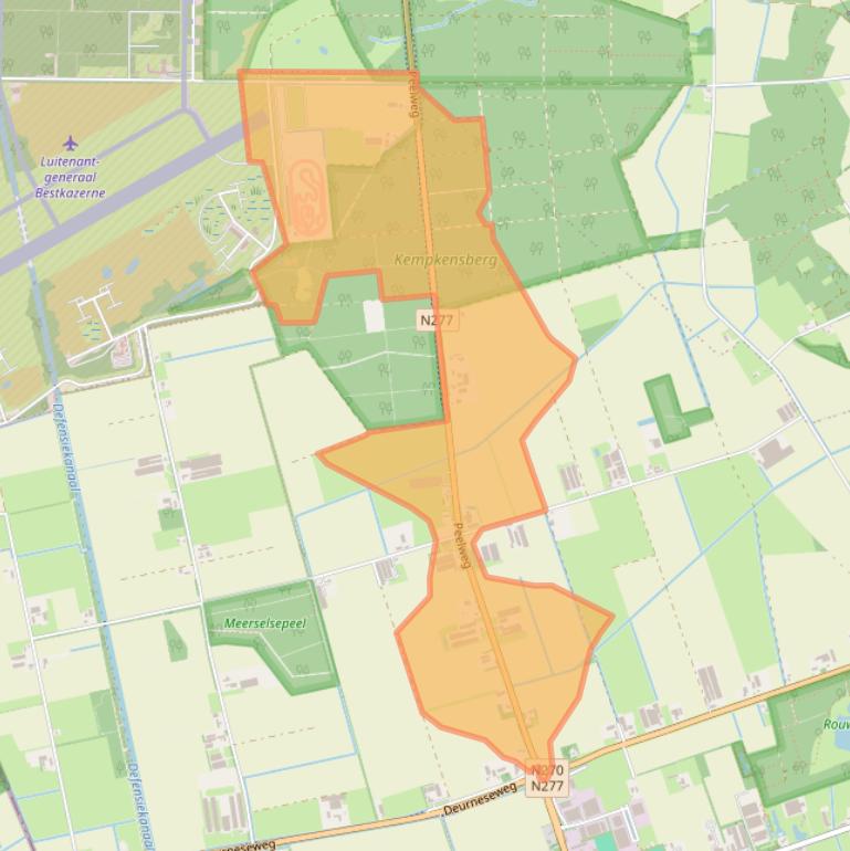 Kaart van postcodegebied 5813AD.