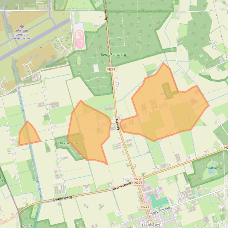 Kaart van postcodegebied 5813AE.