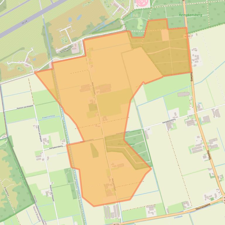 Kaart van postcodegebied 5813AG.