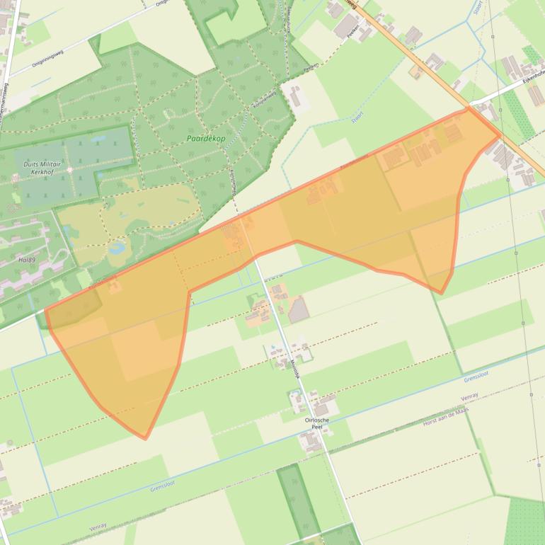 Kaart van postcodegebied 5813AT.