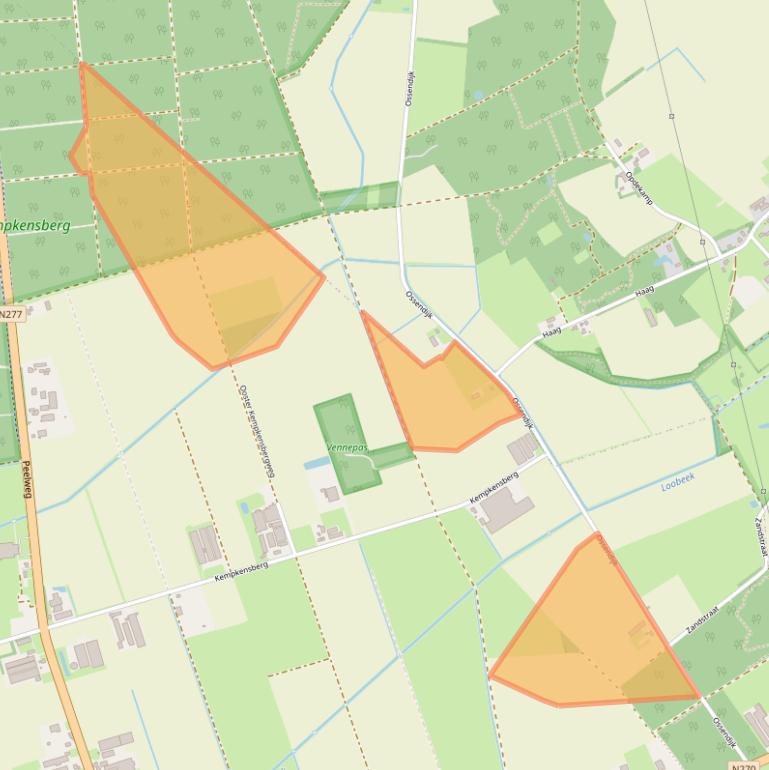 Kaart van postcodegebied 5813AX.