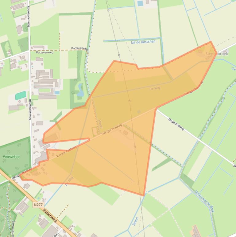 Kaart van postcodegebied 5813BG.