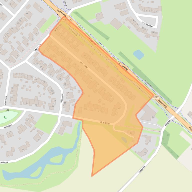 Kaart van postcodegebied 5813CS.