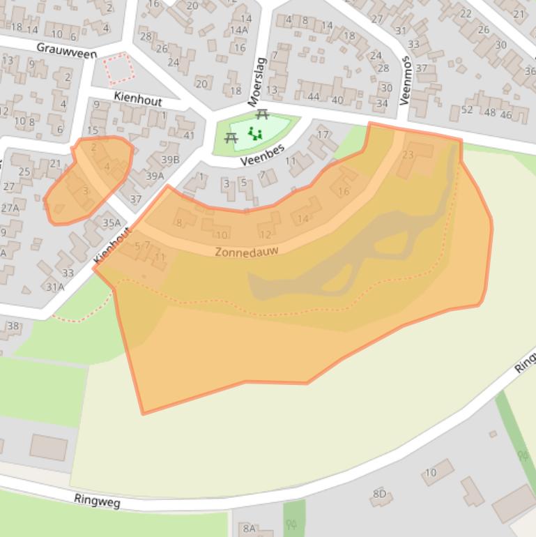 Kaart van postcodegebied 5813CW.