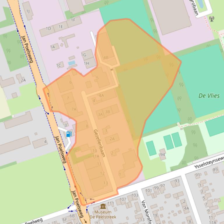 Kaart van postcodegebied 5813EA.