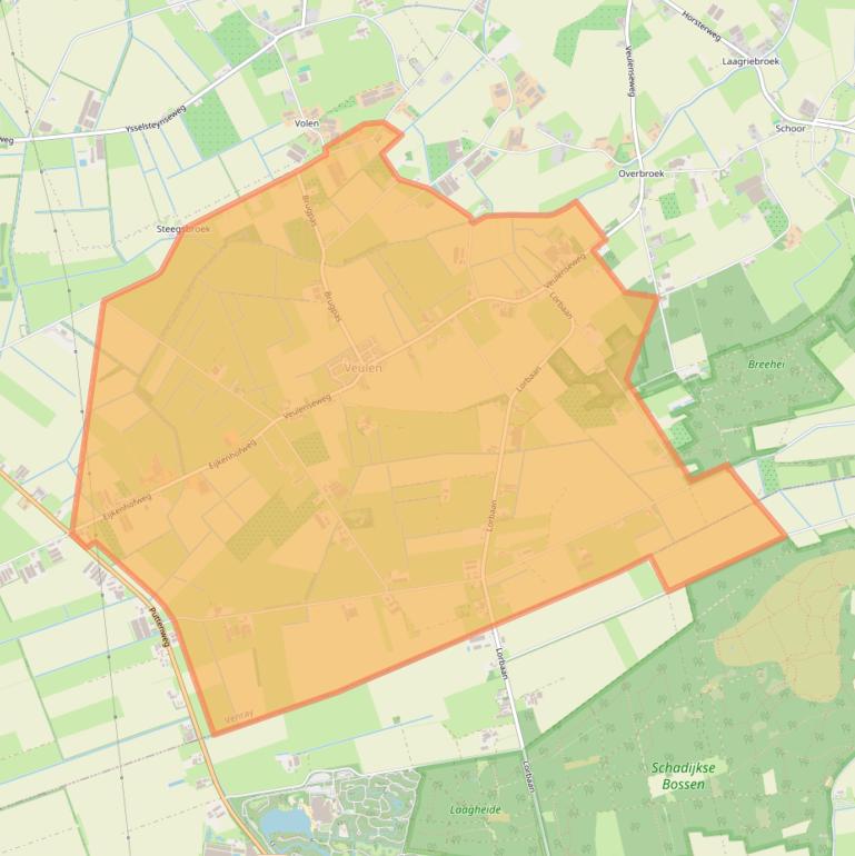 Kaart van postcodegebied 5814.