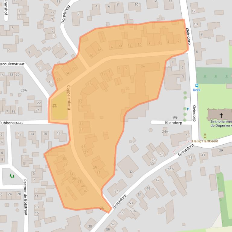 Kaart van postcodegebied 5815AJ.