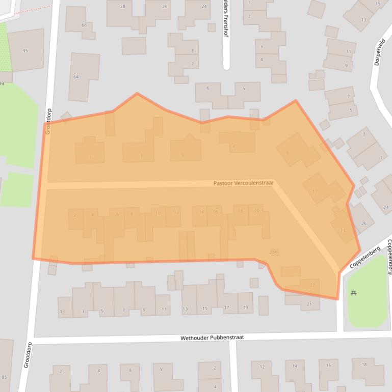 Kaart van postcodegebied 5815AL.
