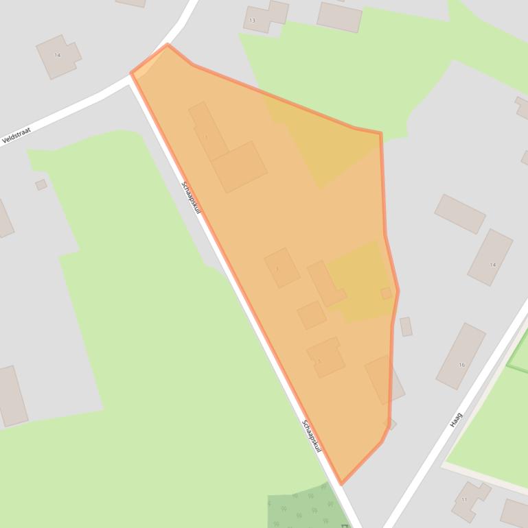 Kaart van postcodegebied 5815CD.