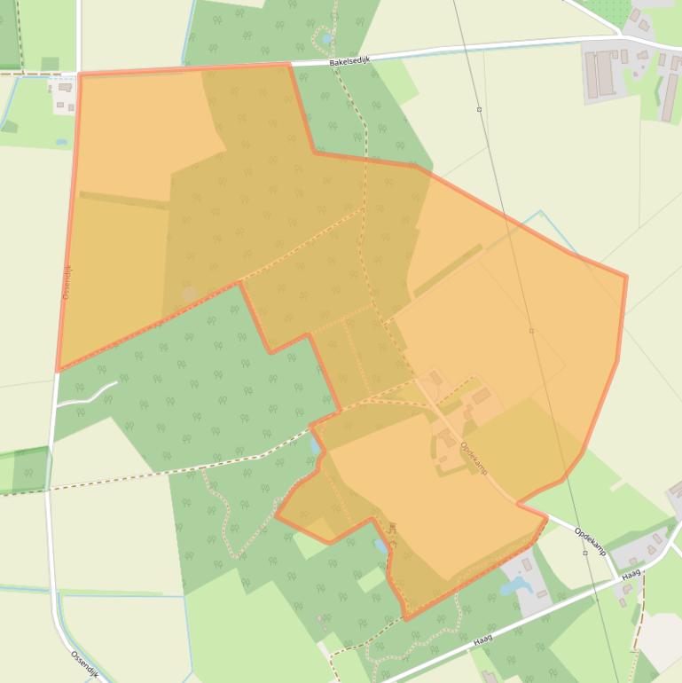 Kaart van postcodegebied 5815CE.